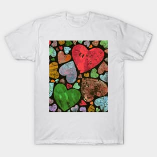 Hearty heart (red on black) T-Shirt